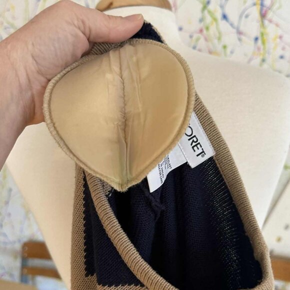 3 for $50💚 Koret Tan and Navy Chevron Pattern Short Sleeve Sweater Size Large - Picture 4 of 5